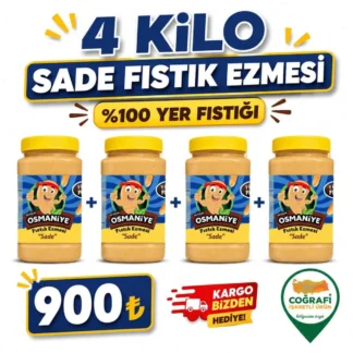 4 kilogram sade şekersiz yer fıstığı ezmesi doğal katkısız