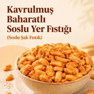 kavrulmuş soslu baharatlı yer fıstığı